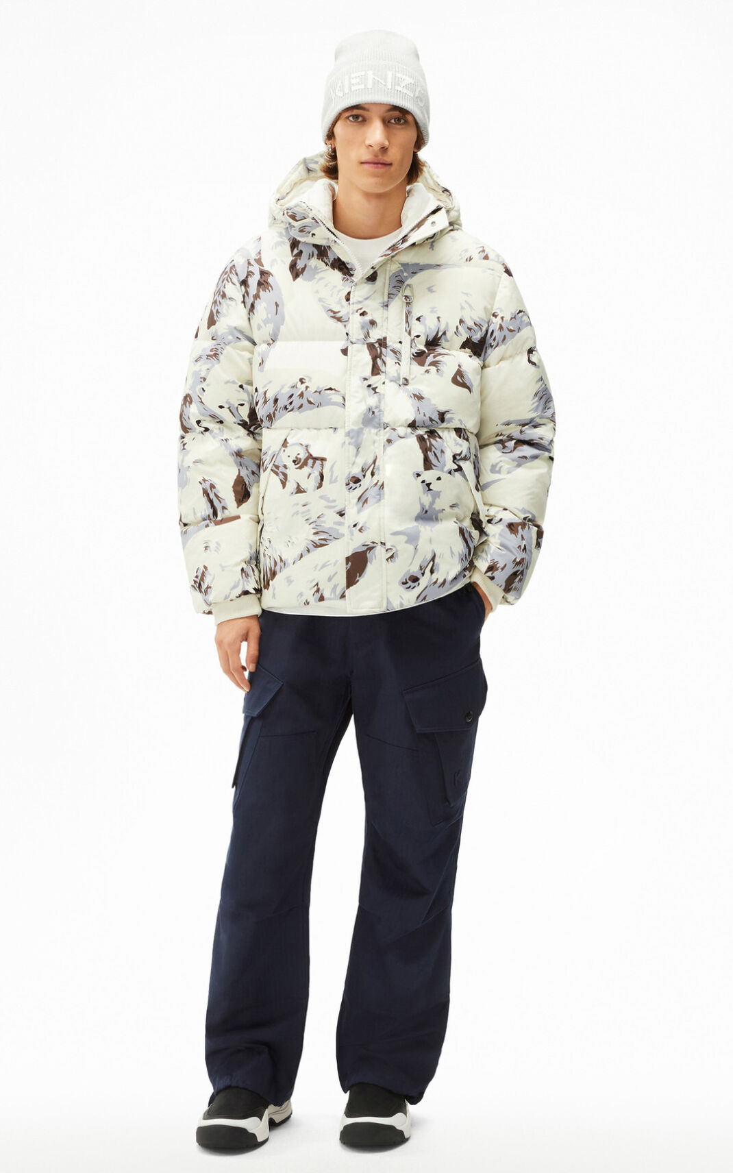 Doudoune Kenzo Polar Bear The Hiver Capsule Homme Blanche | GATZ-40519